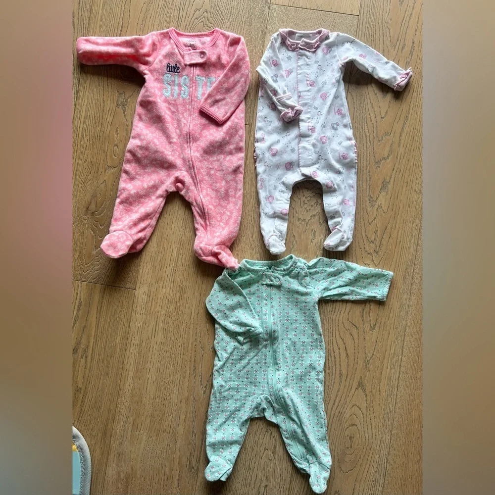Magnolia Baby Carter’s Little Sister Girl Bundle sleep and onesie size 3 months
